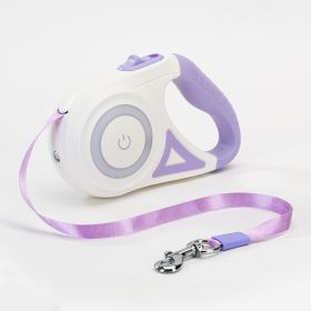 LED Light-Up Retractable Dog Leash - 3 Meters (Color: Purple, size: 3M)