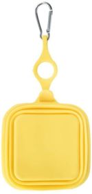 ALL4U Collapsible Silicone Double Dog Bowl with Clip (Color: yellow)