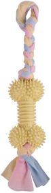 ALL4U Rubber & Cotton Rope Molar Chew Toy for Dogs (Color: yellow)