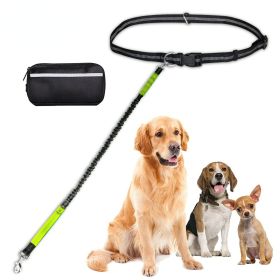 Hands-Free Bungee Dog Leash with Zipper Pouch (Specification (L * W): 2.5*122CM, colour: Red suit)