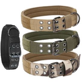 Heavy Duty Wide Dog Collar with D-Ring - 5 Adjust Points (colour: Muddy color, size: XL)