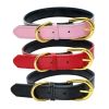 Genuine Leather Padded Wide Dog Collar - Waterproof