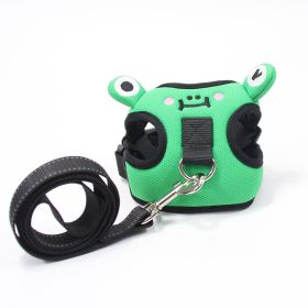 Frog Mesh Dog Harness & Leash Set for Small Breeds (Specification (L * W): XS, colour: Calf+traction rope)