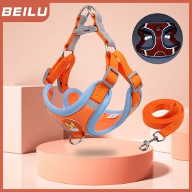 Beiru Reflective Vest Dog Harness & Leash Set - 6 Colors (Specification (L * W): S, colour: red)