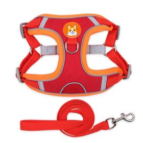 Beiru Reflective Vest Dog Harness & Leash Set - 6 Colors (Specification (L * W): XL, colour: red)