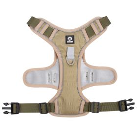 Reflective No-Pull Mesh Harness for Large Dogs (Specification (L * W): M, colour: Khaki)
