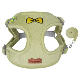 Reflective Mesh Harness & Leash for Small & Medium Dogs (Specification (L * W): S, colour: green)