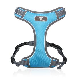 Beiru Oxford Mesh Dog Harness Vest - Sizes S to XL (Specification (L * W): S (6-12 kg), colour: Light blue)