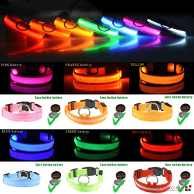 LED Flashing Dog Collar - Waterproof Adjustable Night Glow (Color: Red, size: S)