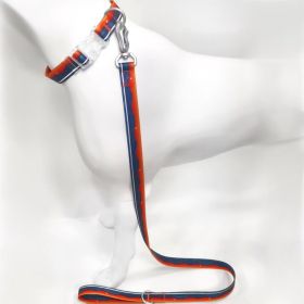 Waterproof TPU Dog Collar & Leash Set - Blue-Orange Fade (size: M)