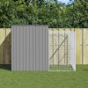 Light Gray Steel Dog House & Run 84 x 100 Inch