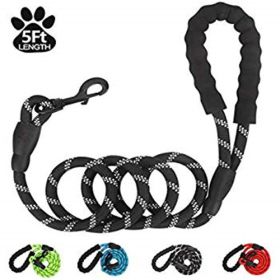 Strong Padded Dog Leash with Zipper Pouch, Reflective (Color: Green)