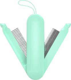 Pet Life Joyne 2-in-1 Swivel Deshedding Comb (Color: Green)