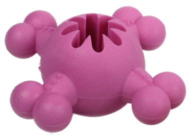 Pet Life Quadra-Bone TPR Treat Dispensing Chew Toy (Color: pink)
