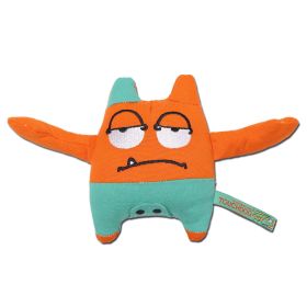 Touchdog Sleepy Monster Plush Toy for Small Breeds (Color: Orange)