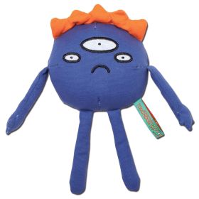 Touchdog Alien Monster Plush Dog Toy - Small (Color: Blue)