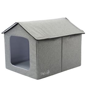 Pet Life Hush Puppy Heating & Cooling Pet House (Color: grey, size: small)
