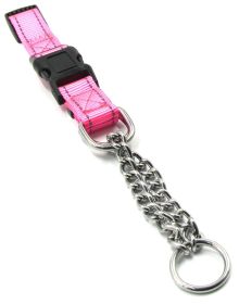 Pet Life Tutor-Shield Martingale Chain Training Collar (Color: pink, size: small)