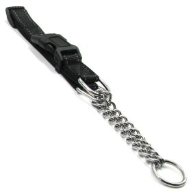 Pet Life Tutor-Shield Martingale Chain Training Collar (Color: black, size: small)