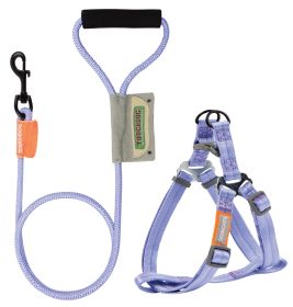 Touchdog Macaron 2-in-1 Nylon Harness & Leash (Color: Purple, size: medium)