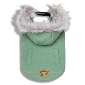Touchdog Eskimo-Swag Duck-Down Parka Dog Coat (Color: Mint Green, size: large)