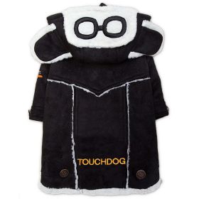 Touchdog Tuskegee Suede Dog Coat - Black, Medium (Color: black)