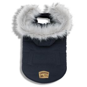 Touchdog Eskimo-Swag Duck-Down Parka Dog Coat (Color: Navy, size: small)