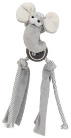 Pet Life Tennis Pawl Rope Squeaker Crinkle Dog Toy (Color: grey)