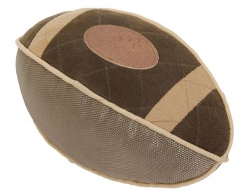 Pet Life Pugskin Squeaky Football Plush Dog Toy (Color: Olive Green)