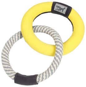 Pet Life Jute Rope Ring Toss Floating Dog Toy (Color: yellow)