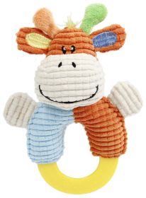 Pet Life Plush Squeaky Teething Ring for Puppies (Color: Blue / Orange)