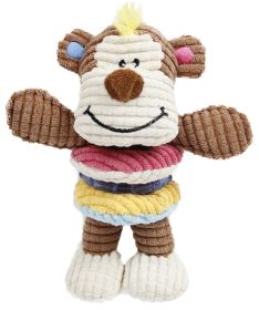 Pet Life Hugga-Bear Plush Squeaky Puppy Teething Toy (Color: brown)