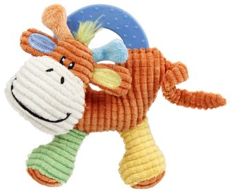 Pet Life Moo-cifier Plush Squeaky Puppy Teething Toy (Color: Orange / Green / Yellow)
