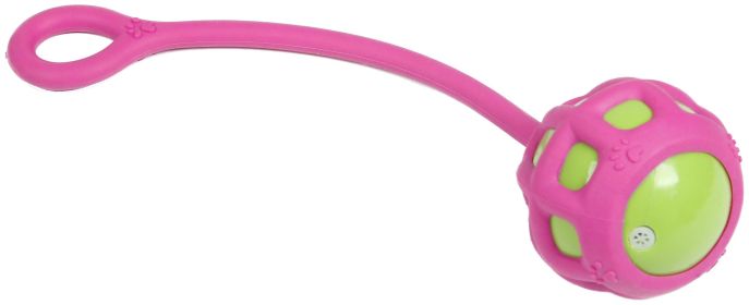 Pet Life Tug-O-Warp TPR Fetch & Tug Squeaker Toy (Color: pink)