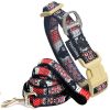 Touchdog Owl-Eyed Embroidered Collar & Leash Set