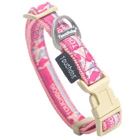Touchdog Bubble Yum Embroidered Collar & Leash Set (Color: pink, size: small)