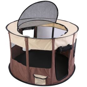 Foldable Oxford Dog Playpen Tent with Carry Bag (size: S)