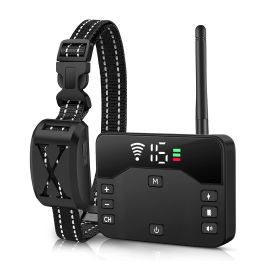 Wireless Dog Fence & Training Collar System - IPX6 (Type: Fence with 1 collar, Color: black)