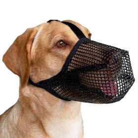 Soft Mesh Dog Muzzle - Breathable Adjustable Anti-Bite (Color: black, size: XS)