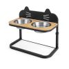 Adjustable Bamboo Elevated Pet Feeding Station
