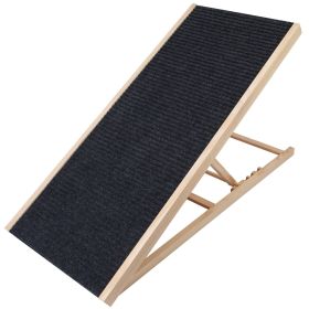 Foldable Wooden Pet Ramp with Non-Slip Felt - 4 Heights (size: L)