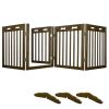 4-Panel Folding Solid Pine Dog Gate with Lockable Door