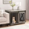 Farmhouse Dog Crate Credenza with Sliding Barn Door