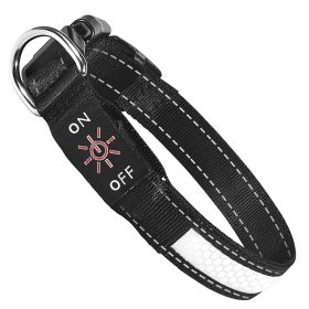 LED Light-Up Dog Collar - 9 Colors, IPX7 Waterproof (size: S)