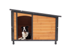 46 Inch Wooden Outdoor Dog House with PVC Roof, Large