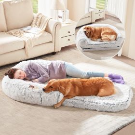 Giant Human-Size Dog Bed with Orthopedic Foam - 71 Inch (Color: Gray)