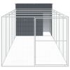 Large Anthracite Steel Dog House with Extended Run