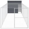 Anthracite Steel Dog House with Extended Mesh Run 84 Inch