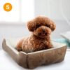 Fleece-Lined Puppy Dog Bed - Small, Warm Gray