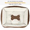Fleece-Lined Puppy Dog Bed - Small, Warm Gray